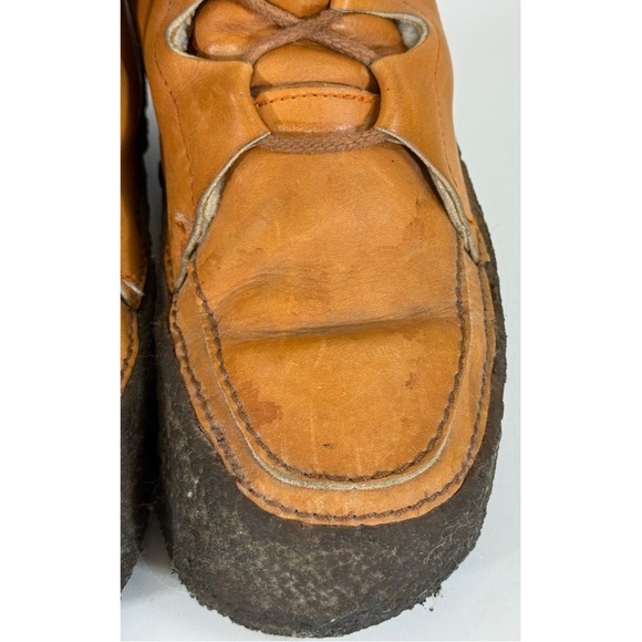 Blonde Men’s Vintage 70s Tan Leather Sherpa Lined  Ankle Boots, size 11 main image 10